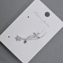 Earrings 'Stud' with cafe on the ear golden metal 11x28mm± white crystals