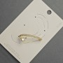 Earring 'Cafe-cap' on ear lobe with golden metal 12x32 mm± white crystals