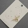 Earring Café-Clip 'Bow' in Golden Metal with White Rhinestones 17x30mm±