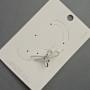 Cafe earring for ear, Bow, silver metal 17x30mm±, white rhinestones