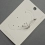 Cafe Stud Earring on Ear Wire, Silver-toned Metal, 35mm+ length, White Rhinestones