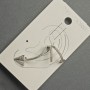 Earrings 'Cafe' stud in silver metal with white rhinestones 15x35 mm ±