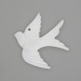 Pendant Charm Bird, Swallow with natural white mother-of-pearl 25x27x3mm+