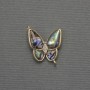 Pendant Chalcedony Butterfly golden metal, 18x19mm diameter+