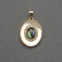 Pendant Haliotis Mother-of-Pearl oval golden metal, diameter 18×16 mm ±, length 27 mm ±