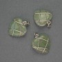 Pendant Heart Jade in a Silvery Weave, diameter 21x21mm±, length 27mm±