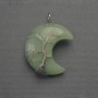 Moon Pendant with Jade in a Silver Plated Setting, diameter 35mm±, length 45mm±