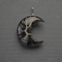 Pendant Moon Amethyst in Silver Weave, diameter 35mm±, length 45mm±
