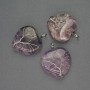 Heart Pendant with Amethyst in Silver Plating, diameter 30x30mm±, length 37mm±