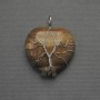 Heart Pendant Tiger's Eye in Silver Filigree, diameter 30×30mm±, length 37mm±