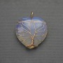 Pendant Heart Moonstone in Gold Plating, diameter 30x30 mm±, length 37 mm±