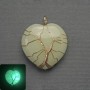 Pendant Heart Onyx Glows in the Dark with Golden Filigree, 30×30 mm ±, length 37 mm ±