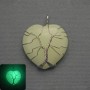 Pendant Heart of Green Onyx in a Silver Plated Weave, diameter 30x30mm±, length 37mm±
