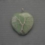 Heart Pendant Jade in a Silver Weave, diameter 30x30mm±, length 36mm±