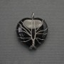 Pendant Heart of Agate in Silver Plating, diameter 30x30mm±, length 37mm±