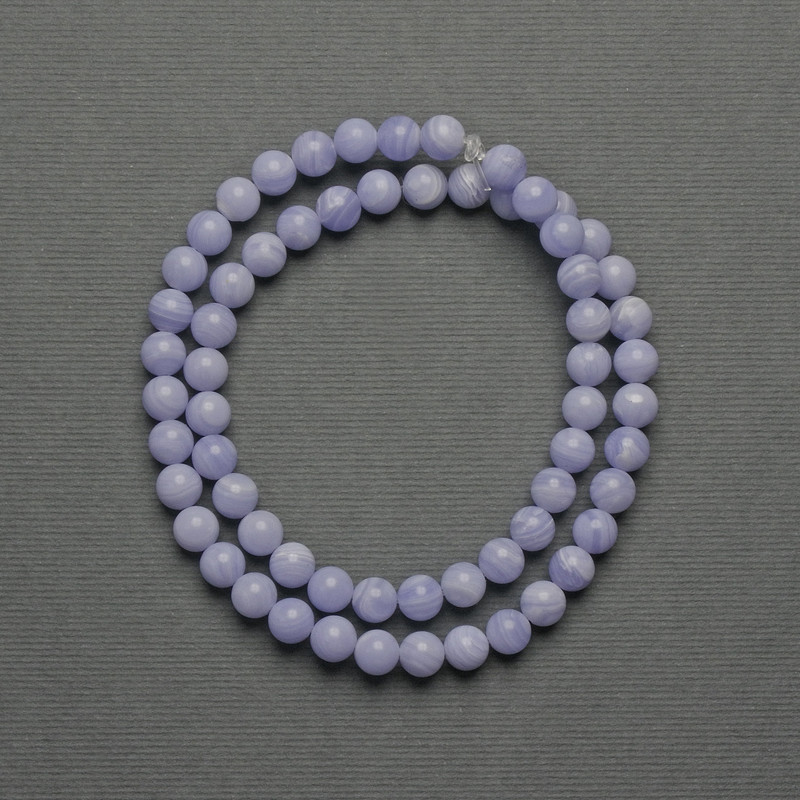 Agate Beads (Raw) Smooth Sphere, 6mm± Diameter, on Thread, 37cm+ Length