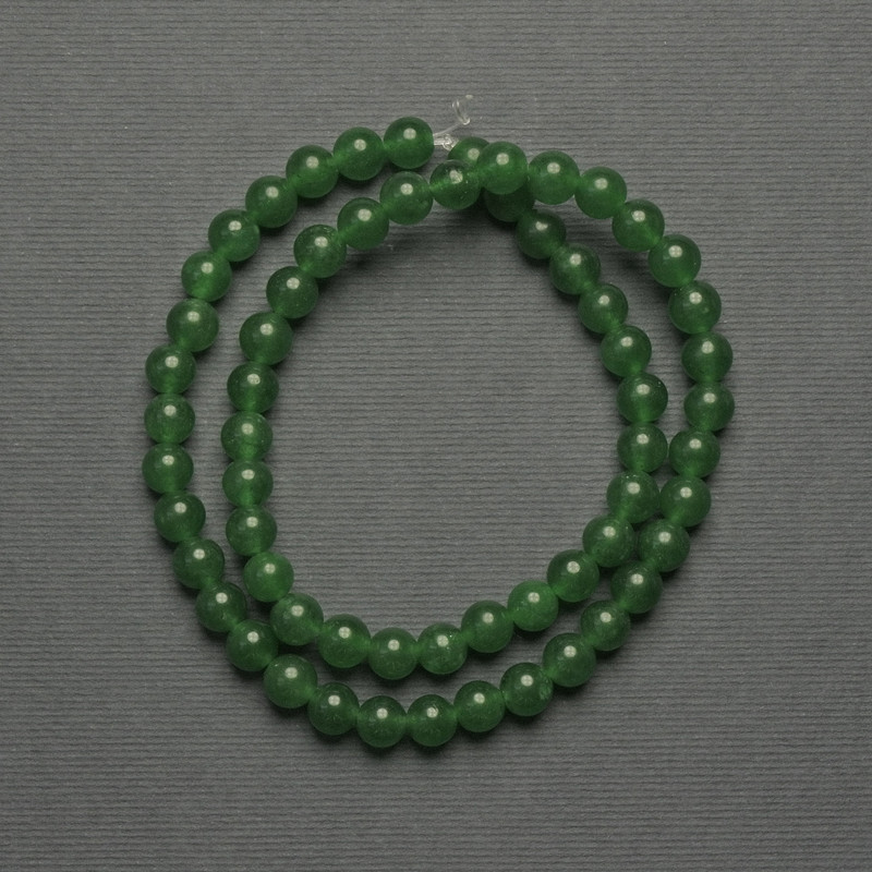 Chrysoprase Beads smooth ball 6mm diameter ± on thread, length 38cm+