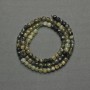 Grossular Green Garnet Beads, faceted cube 4mm dia., on thread, length 39cm+