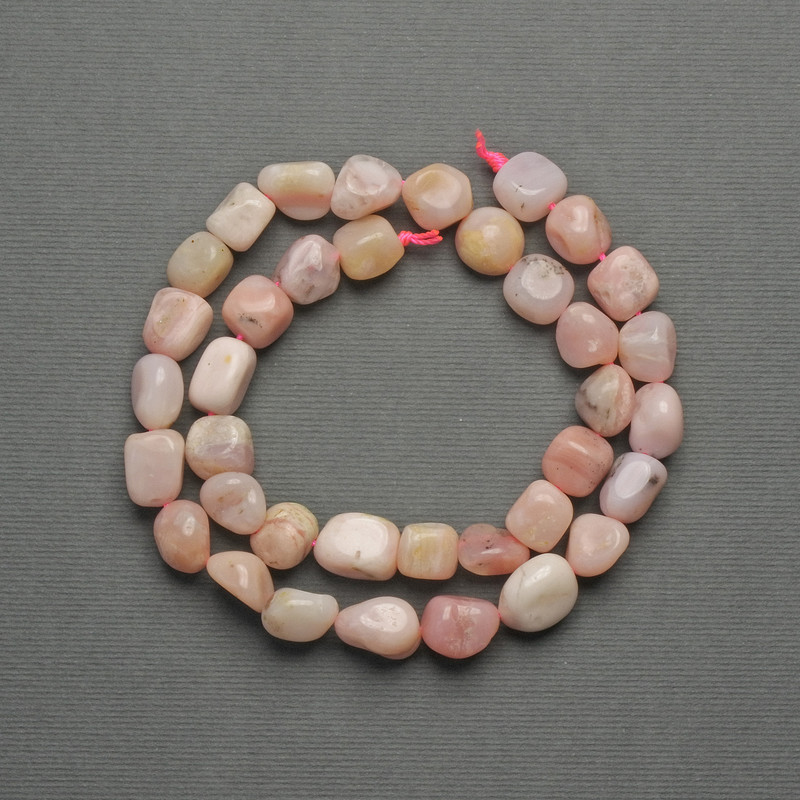 Beads Morganite opal faceted 11×10 mm ± on thread, length 40 in.