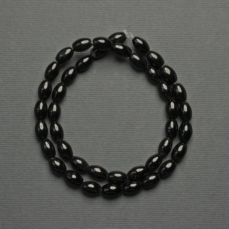 Agate Beads Grain Shape 9×6 mm± on a Thread, Length 39 cm+