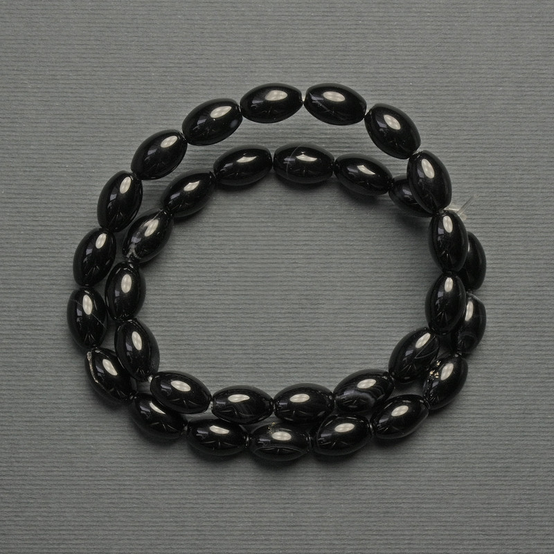Agate Seed Beads, 12x8mm, on Thread, 39cm+