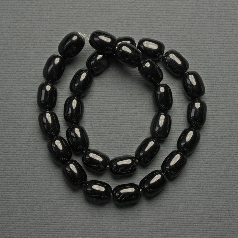 Agate Barillo Beads, 14x10mm, on thread, 39cm+ length