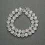 Selenite Beads Smooth Sphere 10 mm on Thread, Length 39 cm+