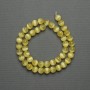Cat's Eye Beads Yellow Synthetic Stone Smooth Sphere, 8mm diameter ± on thread, length 39cm+
