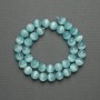 Cat's Eye Beads Blue Synthetic Stone Smooth Sphere, diameter 10mm± on thread, length 39cm+
