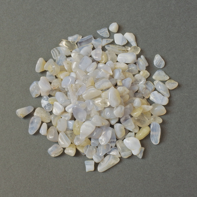 Natural Blue Agate Chip Without Hole 8-14×5-8mm± (per 100g±)