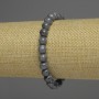 Sapphire Bead Bracelet, smooth ball, 5–6 mm diameter ±, assorted sizes, length 18 cm ±, stretch