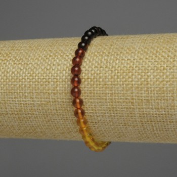 Amber Bracelet Gradient Smooth Bead, 5mm diameter ±, 18cm length ± stretch