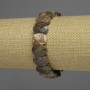 Bracelet with Ocean Jasper, faceted link, 14x10mm, stretchy adjustable length 18cm