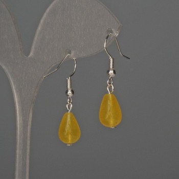 Toned Quartz Drop Earrings 8×12 mm, length 32 mm
