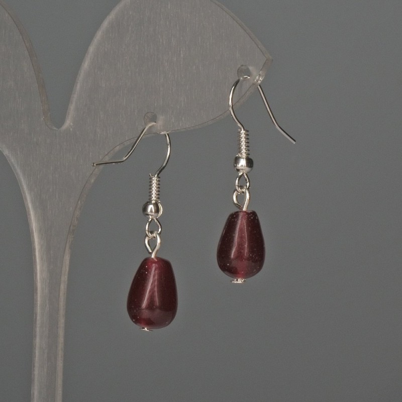 Earrings Tone-Tinted Quartz 8×12mm,+-, length 32mm+-