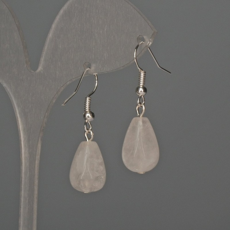 Earrings Mountain Crystal Drop 10x15mm+-, length 35mm+
