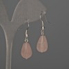 Pink Quartz Drop Earrings 10x15mm, length 35mm