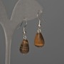 Tiger's Eye Teardrop Earrings 10x15mm, length 35mm