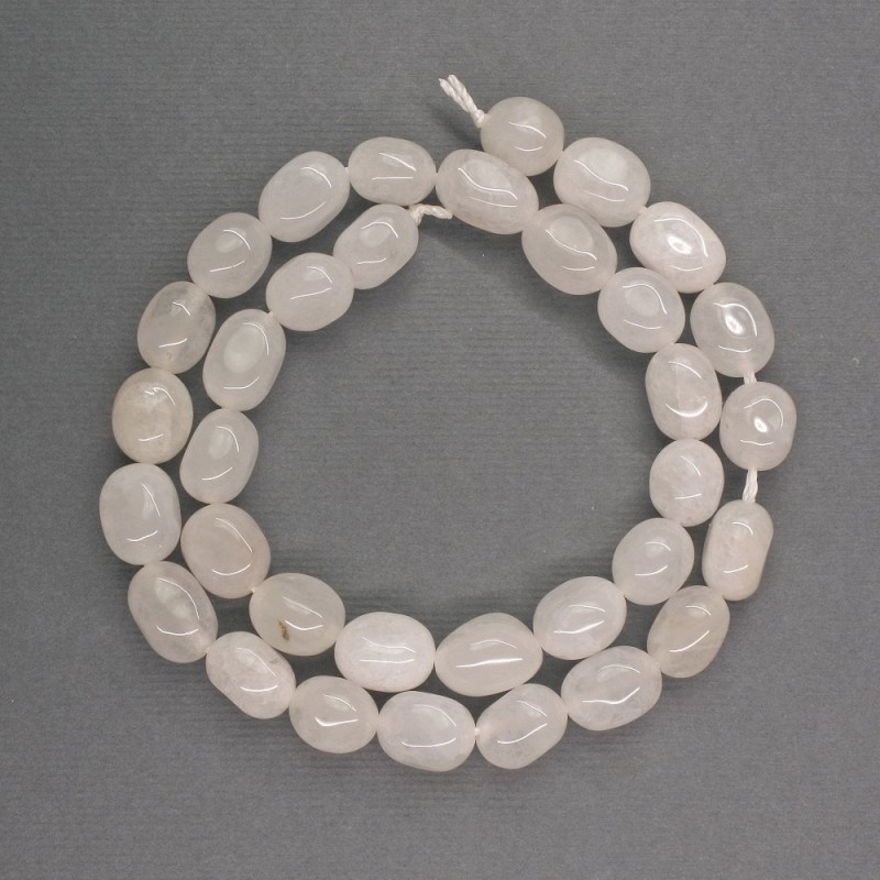 Natural Stone Beads White Quartz Faceted, 8×11mm diameter, 35cm length