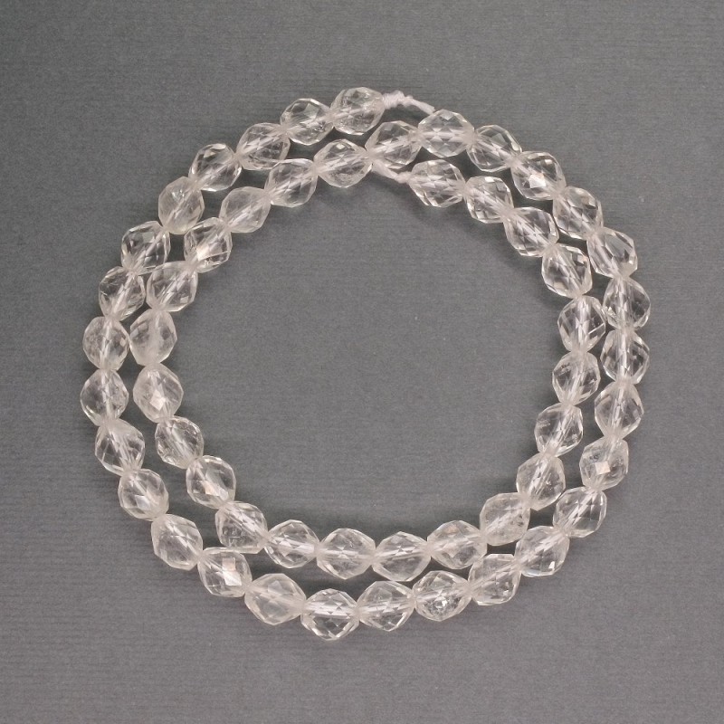 Natural Stone Beads Rock Crystal Faceted Briolette, 6x7mm, 39cm length