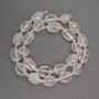 Natural Stone Beads Mountain Crystal Faceted Oval Bead 10×13 mm ±, size 4 mm ± seed beads, length 40 cm ±
