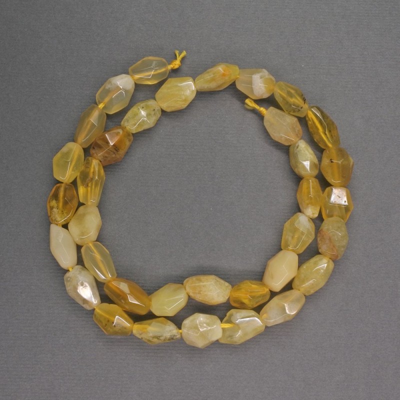 Natural Stone Beads Yellow Agate Bead, Bicónus, 8×12mm, ± length 39cm