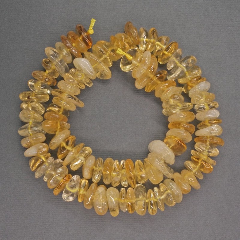 Citrine Beads natural stone chips, 9-12×4 mm, +-/-, length 41cm+