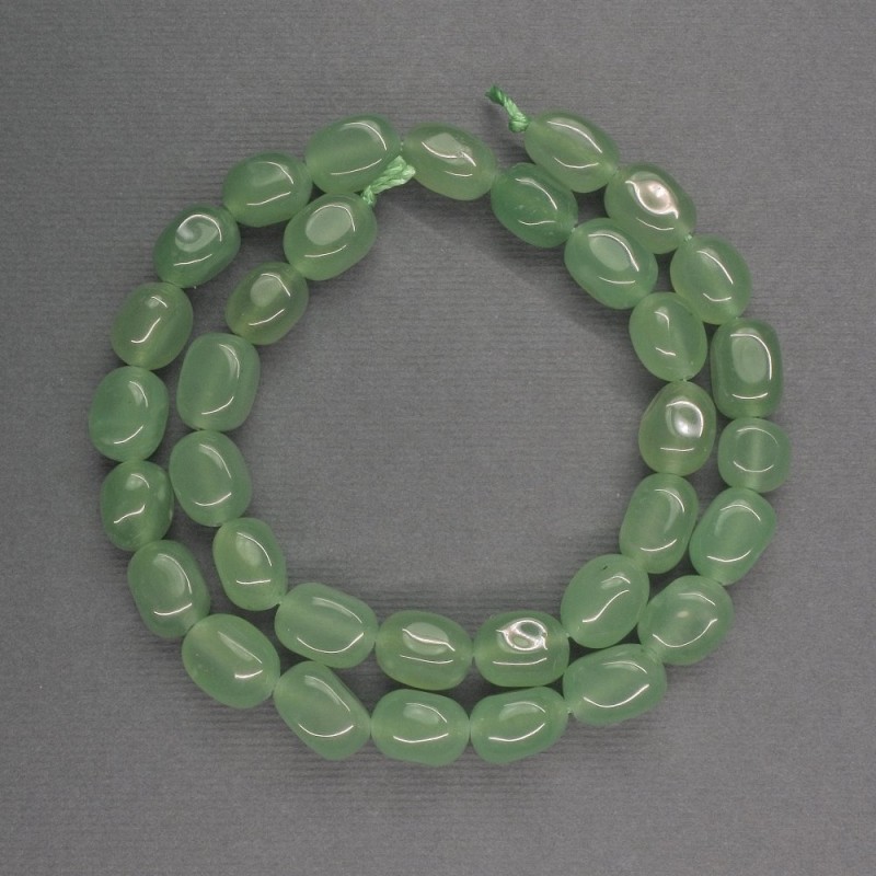 Jade Beads, Tumbled, 9x11mm, Length 39cm