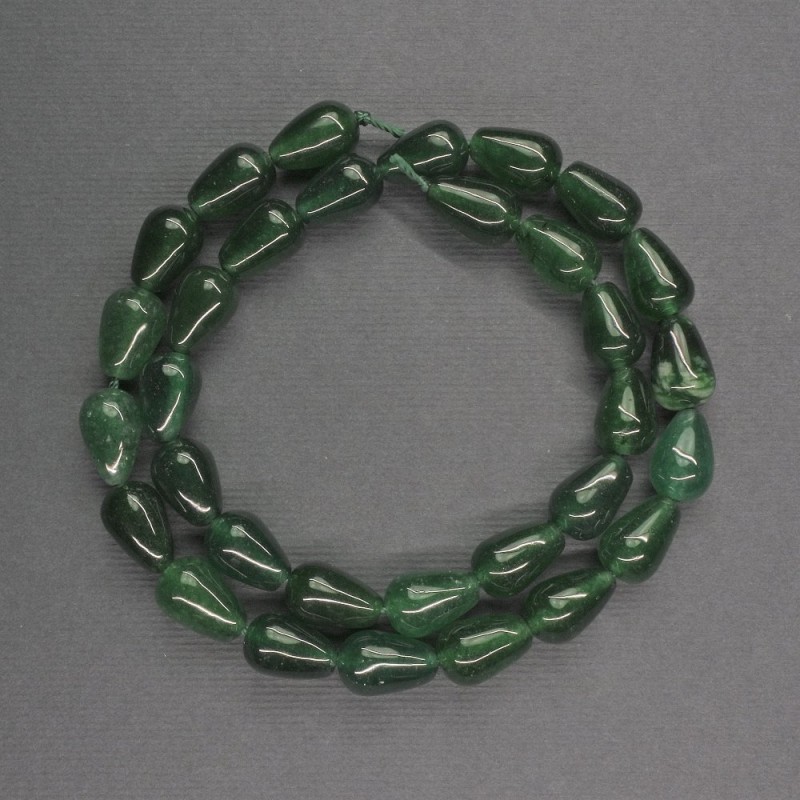 Chrysoprase Beads, Drop Shape, diameter 8x12mm, length 37cm