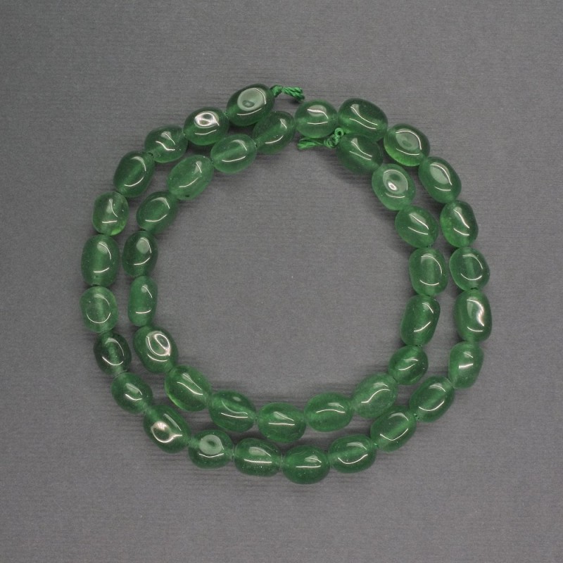 Green Aventurine Tumbled Beads 6×9 mm, 39 cm length