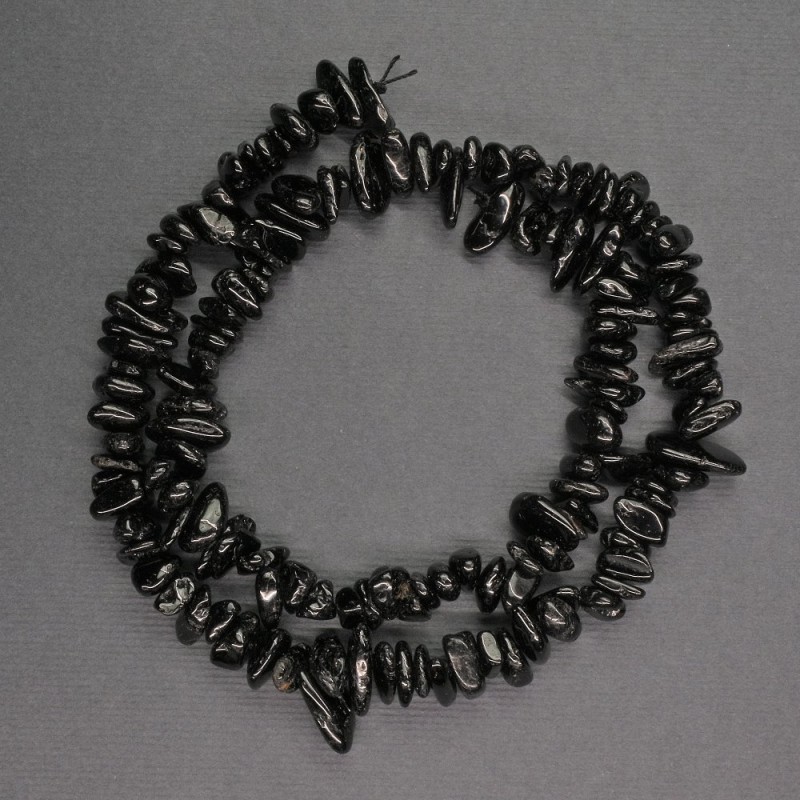 Natural Stone Beads Black Tourmaline Shards, 6x4mm, 41cm Length