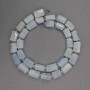 Aquamarine Beads, Faceted Cylindrical, 7x11mm diameter, size 3mm seed beads, length 39cm+