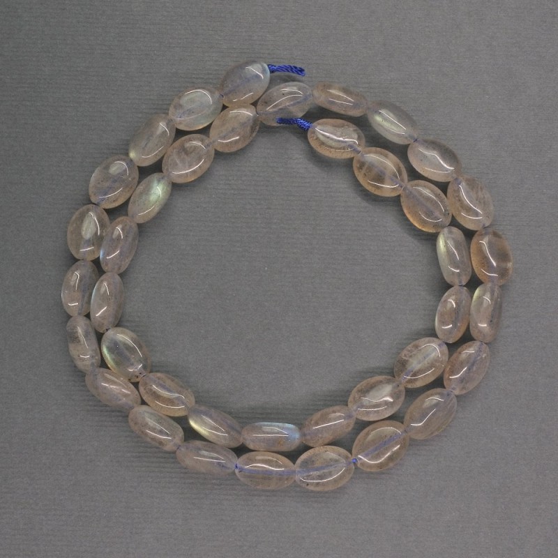 Labradorite Beads - Oval, 8×11×5 mm, 40 cm strand