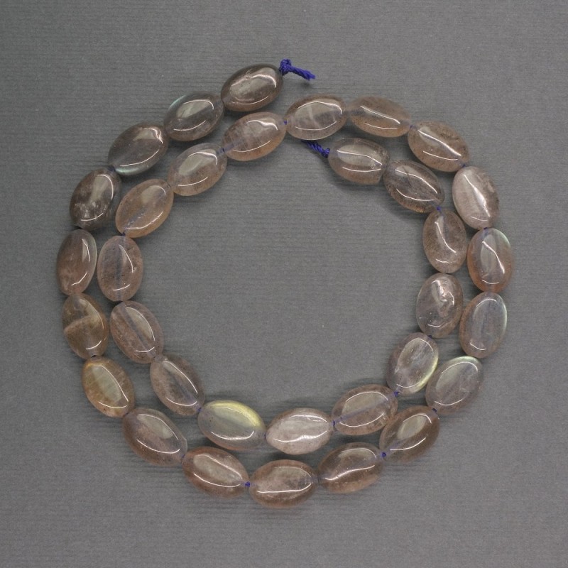 Labradorite Beads Oval Natural Stone, 8×12×5 mm, length 41 cm